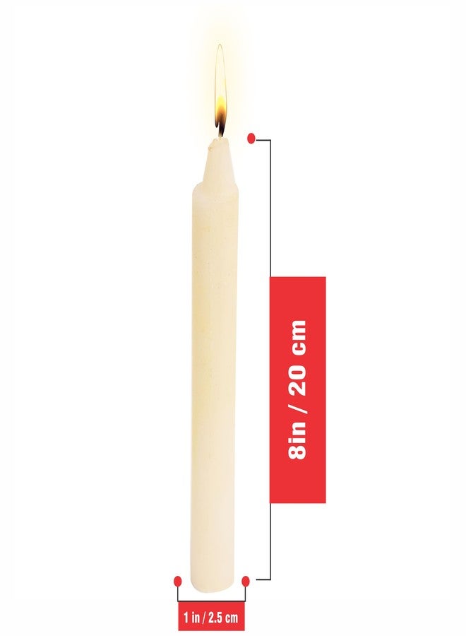 Pure Source India Candles Wax Household Candles Set of 3 Pcs (8 inch Long Candles) Birthday Candle/Dinner Light Candle - Image 3